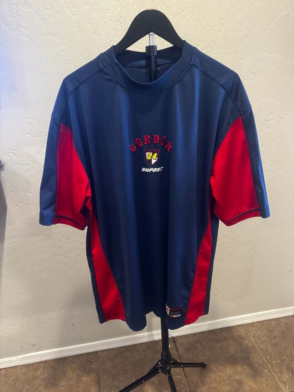 Vtg Chase Authentics NascarJeff Gordon Dupont 24 Short Sleeve Pullover Shirt